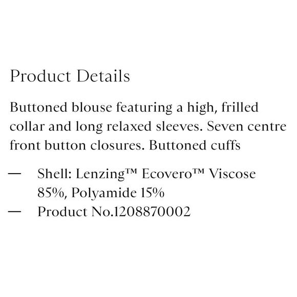 & Other Stories Shirt Womens Size Large Frill Collar Blouse Puff Peasant Sleeves - Picture 11 of 11